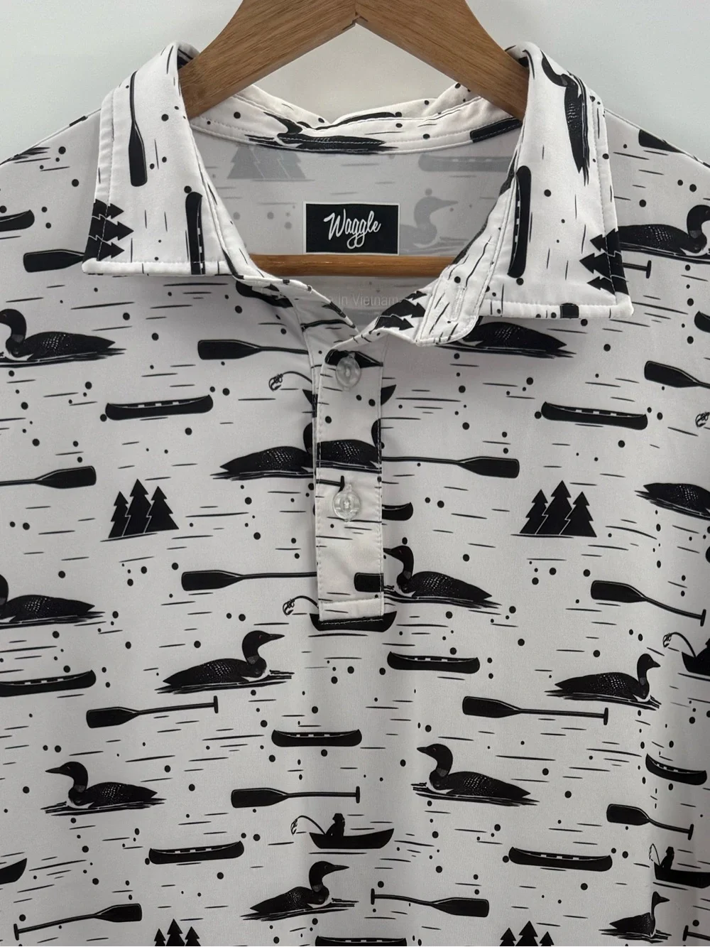 Waggle Loon Lake Men's Golf Performance Wear Polo Shirt Size 2XL - Picture 3 of 9
